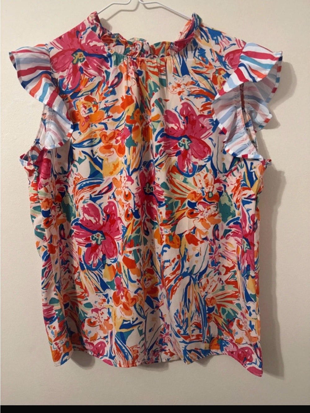 SHEIN Multicolor Floral Ruffle Sleeve Camisole